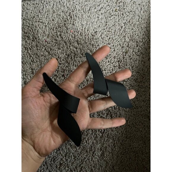 Large Big Black Earring statement bold chunky  studs Jet Pierced abstract - Picture 4 of 8